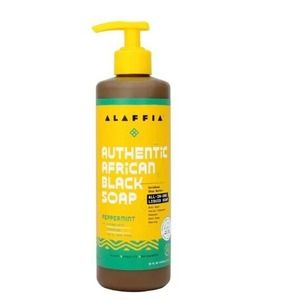Alaffia Authentic African Black Soap All-in-One, Peppermint, 16 FL OZ FREE SHIP